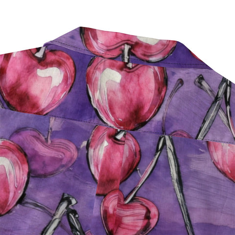 Purple Heart Cherry Hawaiian Shirt