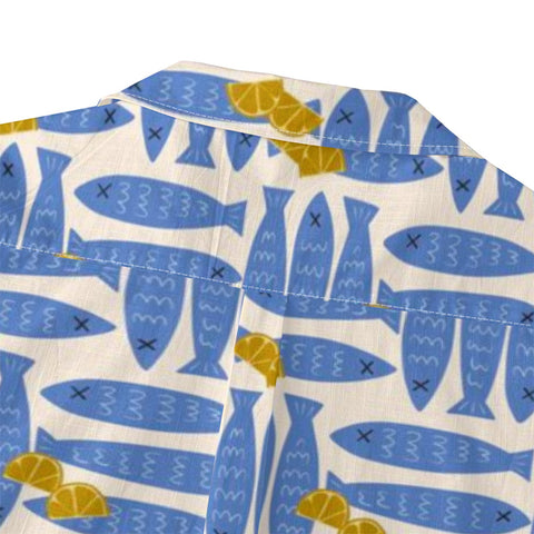 Blue Fish & Lemon Hawaiian Shirt