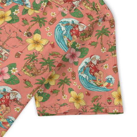 Surfing Santa & Floral Hawaiian Shirt