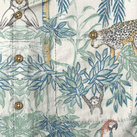 Light green brown tropical painting