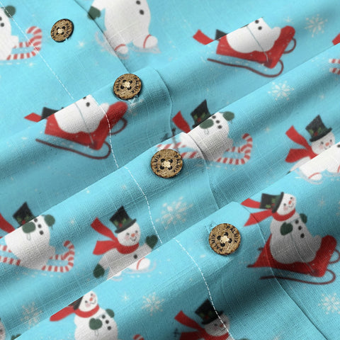 Women's Festive Snowman Hawaiian Shirt