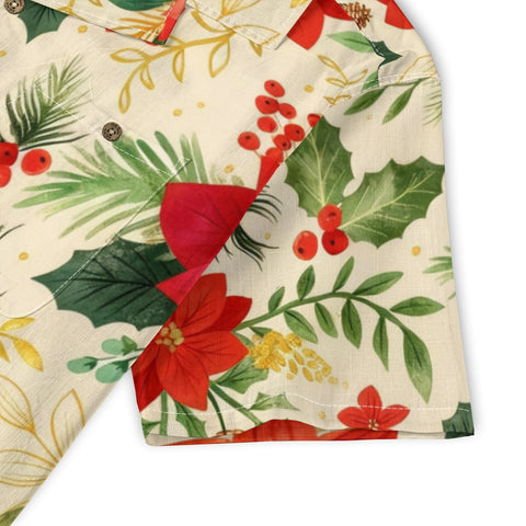 Poinsettia Christmas Hawaiian Shirt