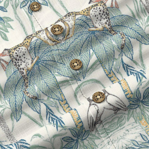 Light green brown tropical painting