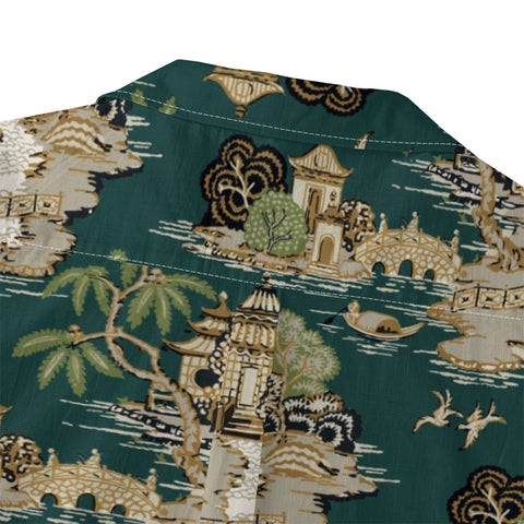 Vintage Teal Oriental Garden