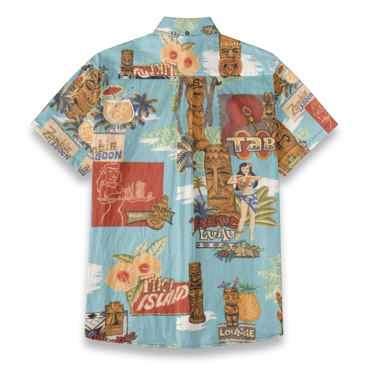 Hawaiian Vintage Pictorial TIKI Island Print Shirt