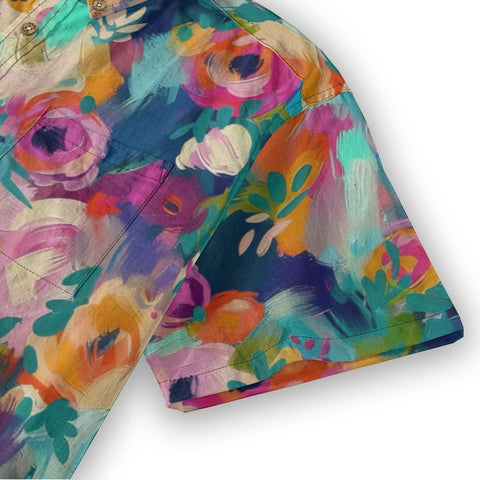 Abstract Floral Paint Splash Hawaiian Shirt