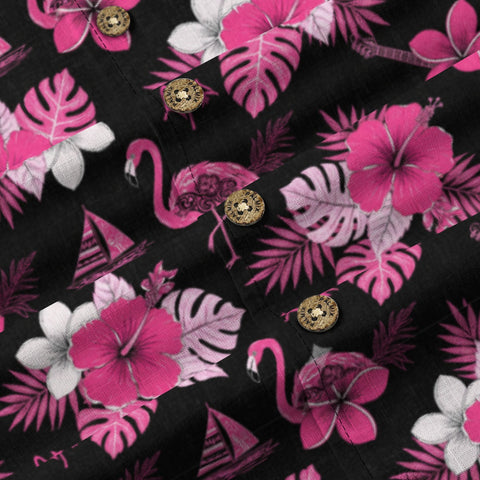 Pink Hibiscus & Flamingo