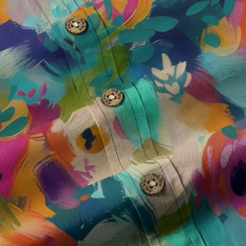 Abstract Floral Paint Splash Hawaiian Shirt