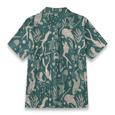 Teal Vintage Ocean Creatures