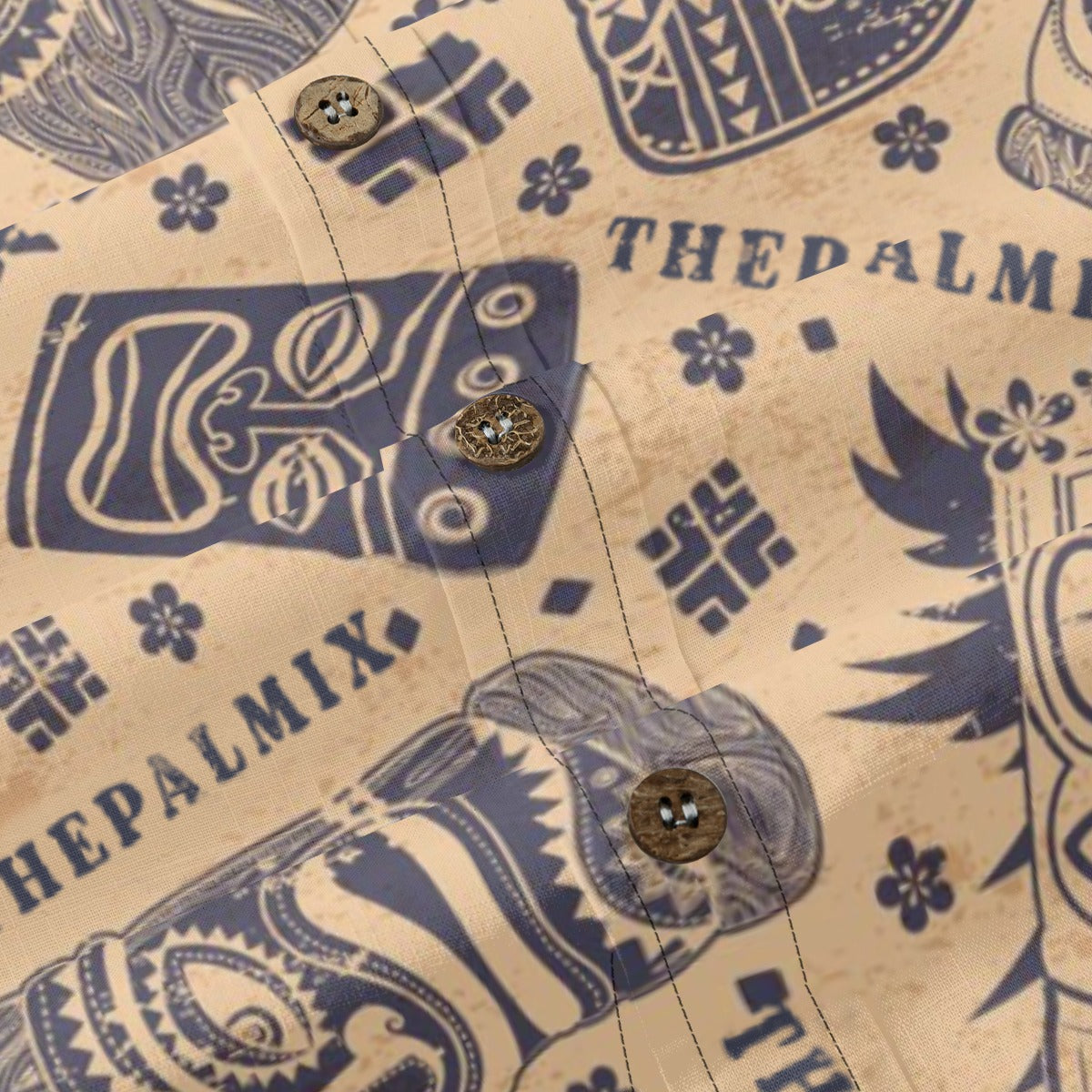 Hawaiian Vintage Pictorial Tiki Totem Retro Printed Shirt