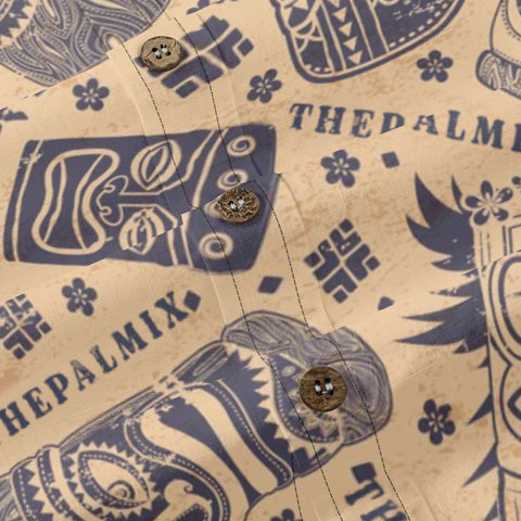 Hawaiian Vintage Pictorial Tiki Totem Retro Printed Shirt