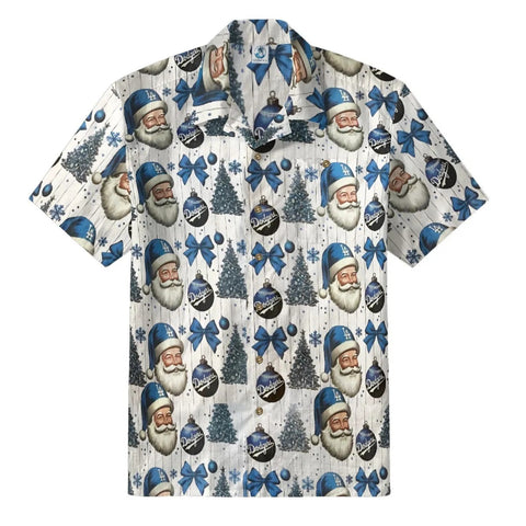 Blue Santa Claus with wind chimes