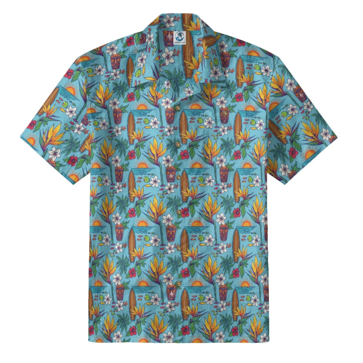 Tiki & Surfboard Hawaiian Shirt