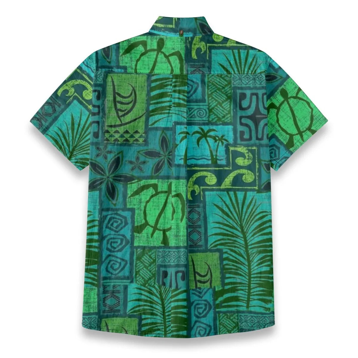 Hawaiian Tribal Volume Tiki Aloha Vintage Line Turtle Print Shirt
