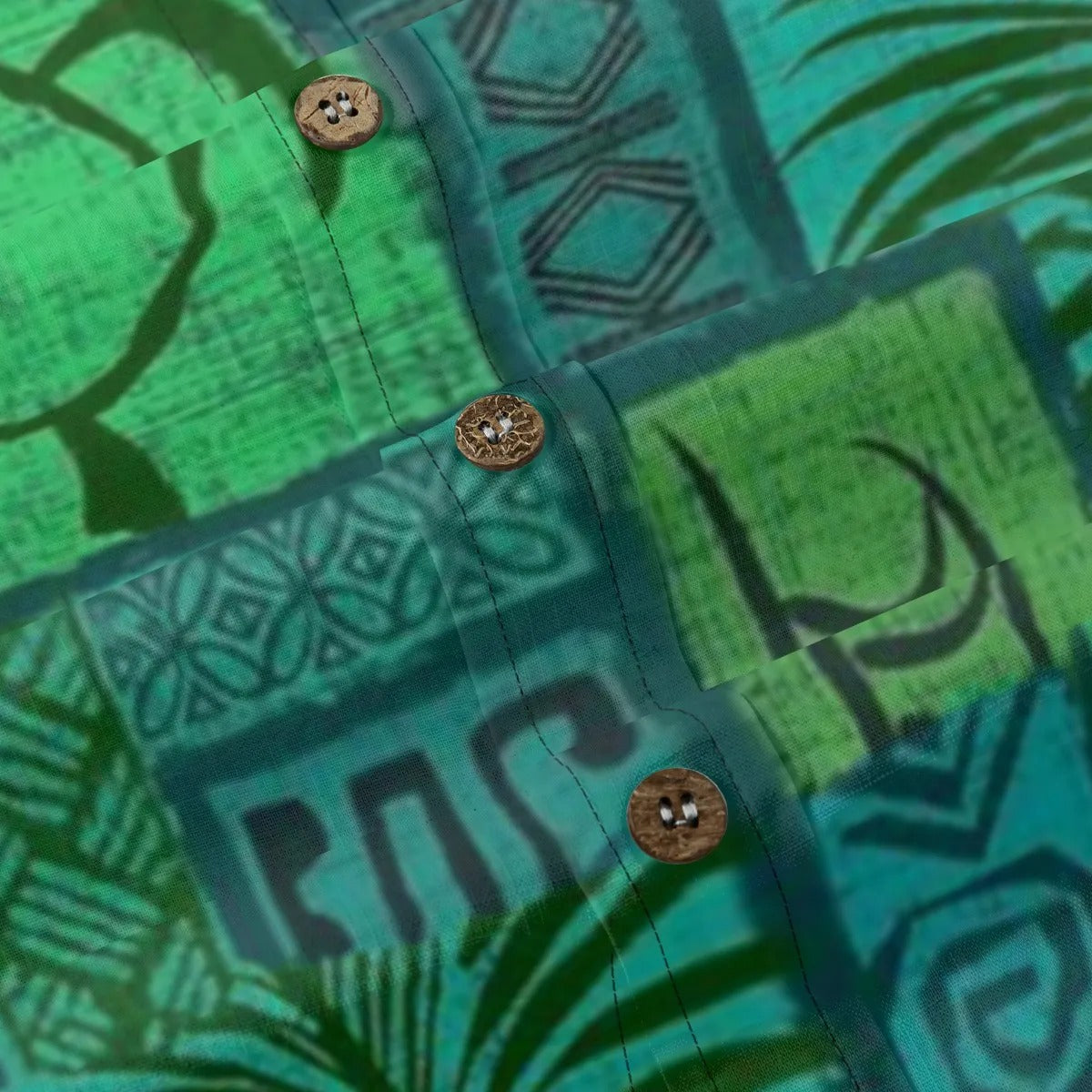 Hawaiian Tribal Volume Tiki Aloha Vintage Line Turtle Print Shirt