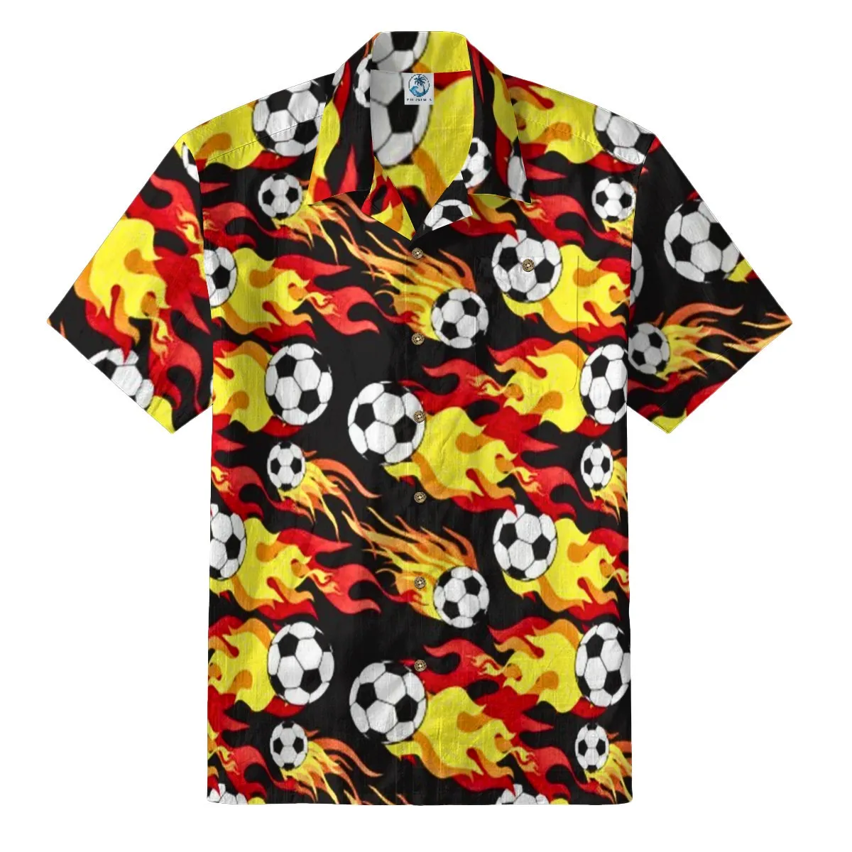 Flaming Soccer Hawaiian Shirt