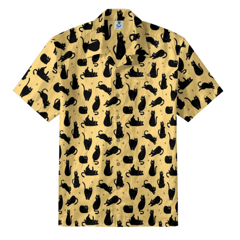Black Cat Hawaiian Shirt