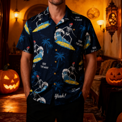 Halloween night surfing black sand beach