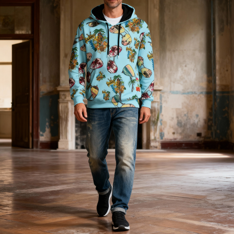 Classic Hawaiian unisex print hoodie