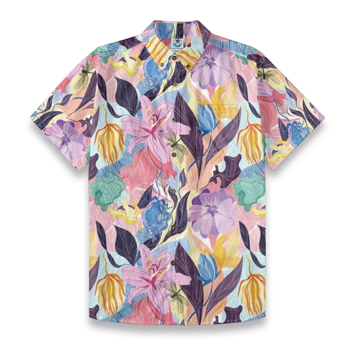 Hand-painted lily tropical xing'q printed Shirt