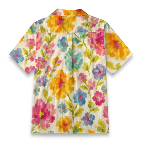 Pixel Floral Hawaiian Shirt