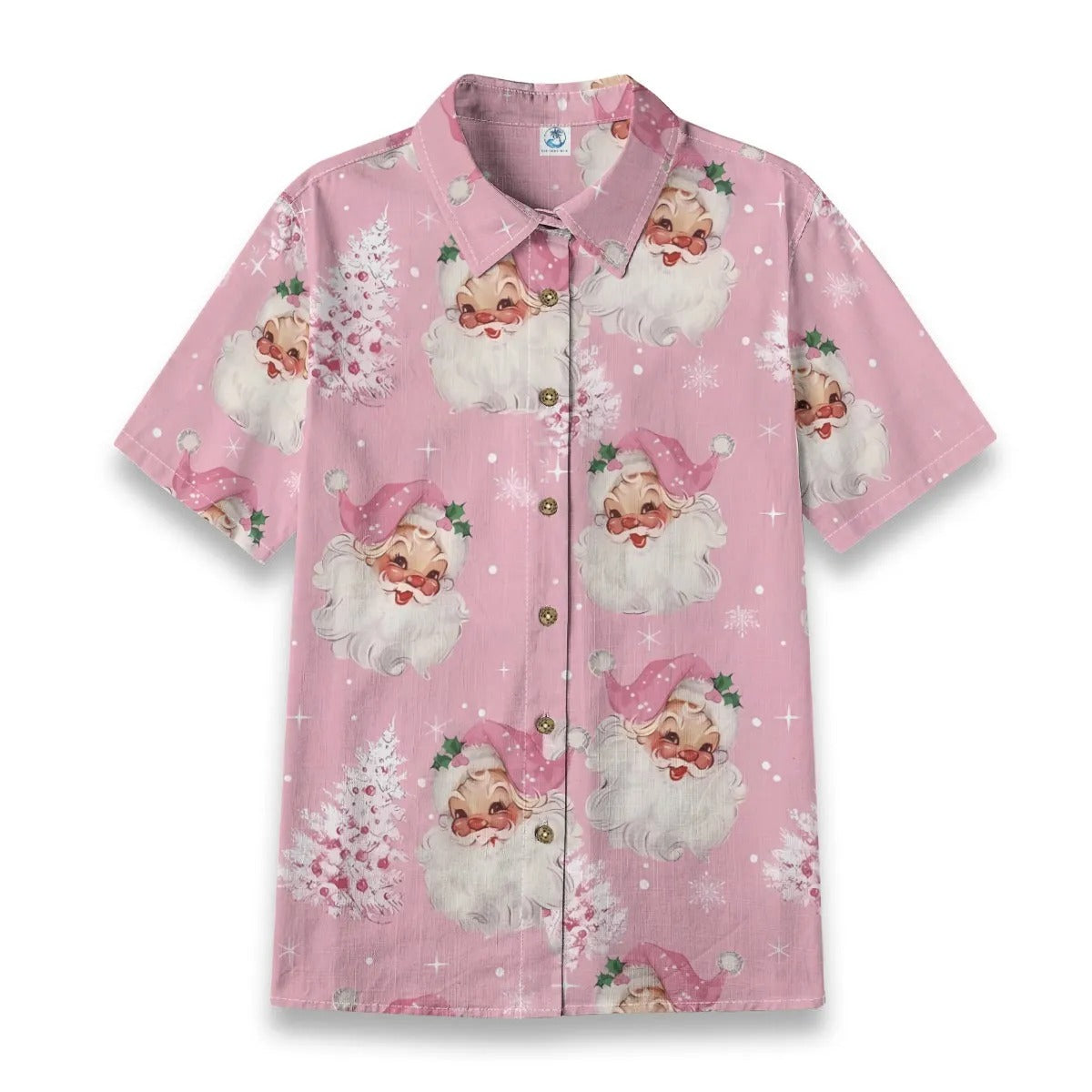 Retro fairy tale with pink Santa Claus