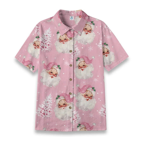 Retro fairy tale with pink Santa Claus