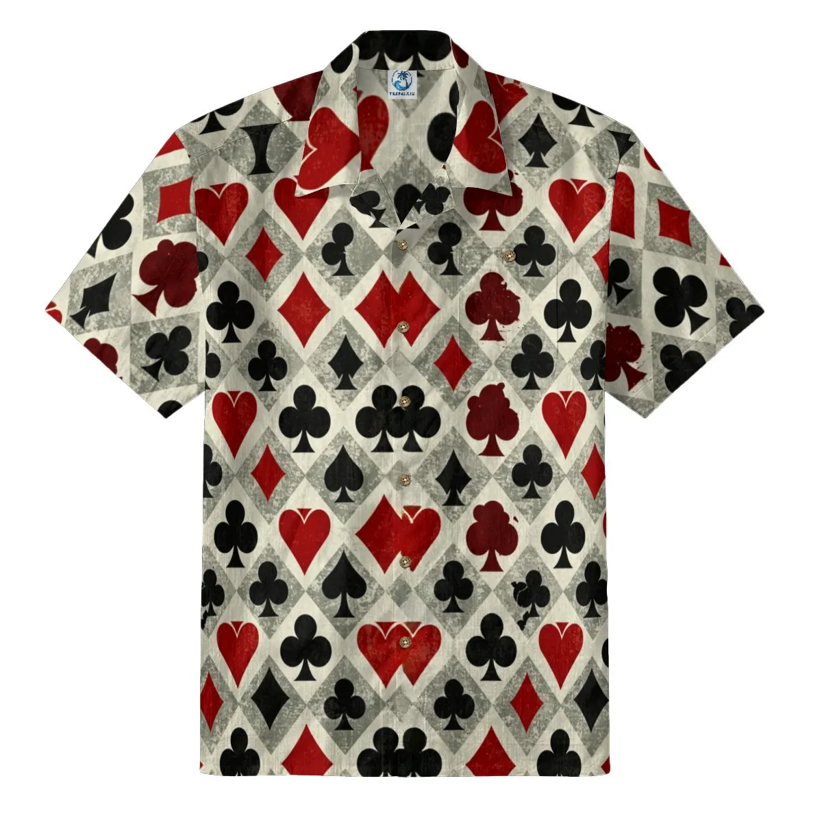 Vintage Poker Print Hawaiian Shirt