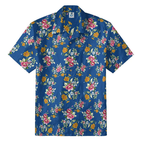 Retro blue rhyme flower border
