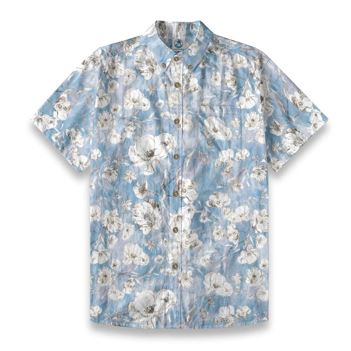 Blues ink flower border