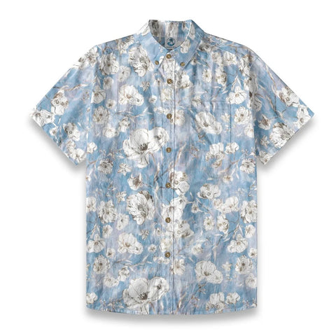 Blues ink flower border