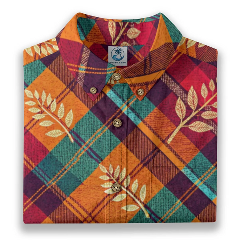 Autumn Plaid Leaf Harvest