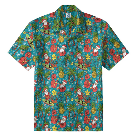 Santa’s Surf & Sun Hawaiian Shirt