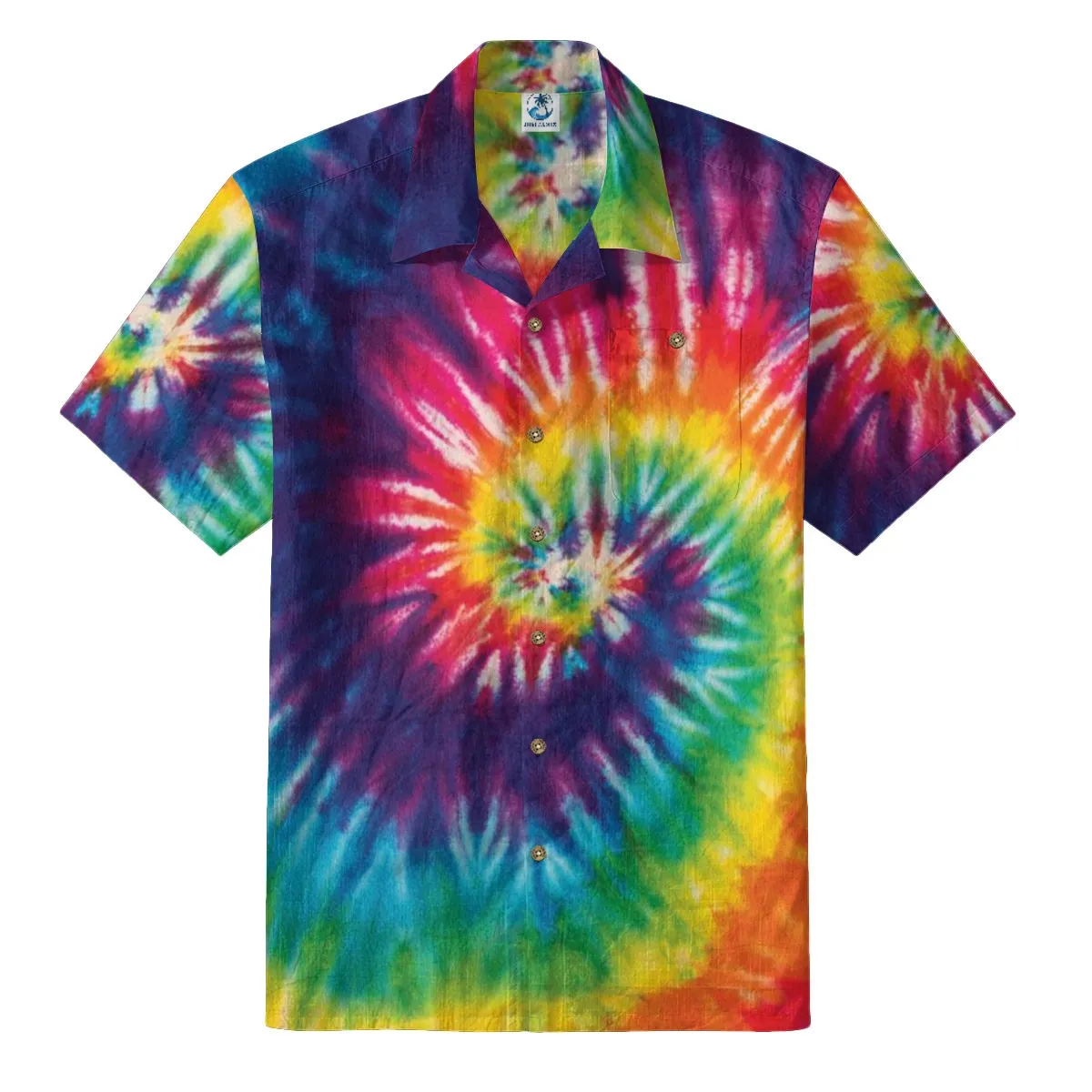 Rainbow Tie-Dye Hawaiian Shirt