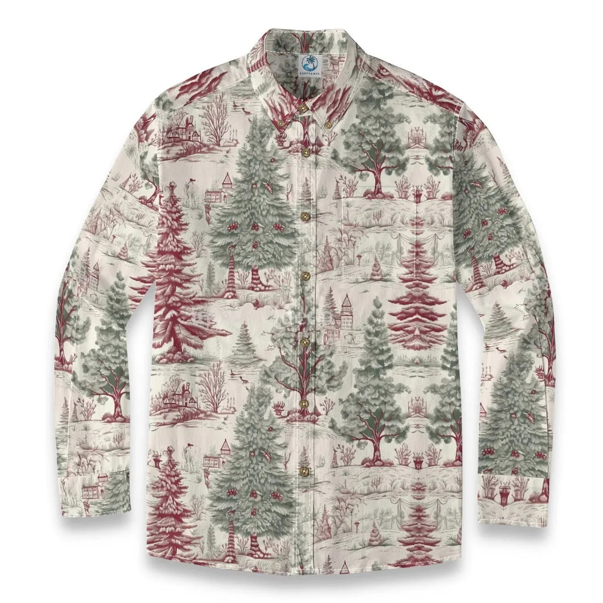 Vintage Christmas Pine Forest Toile