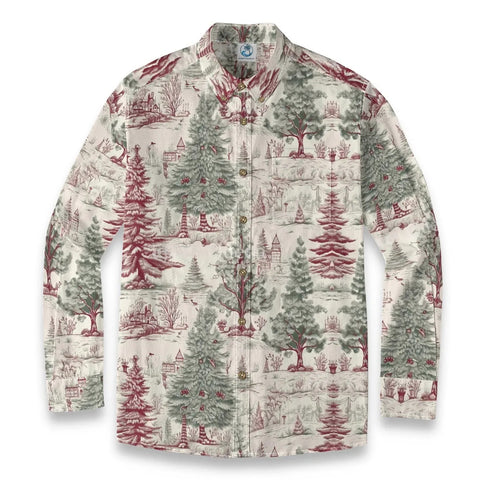 Vintage Christmas Pine Forest Toile
