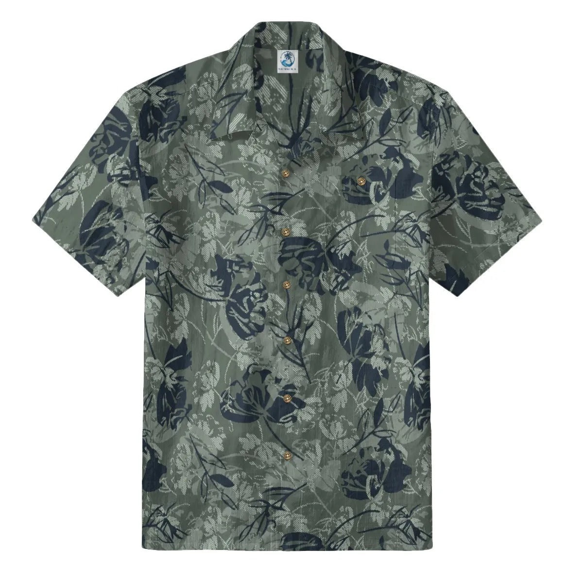 Retro floral art green tone