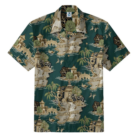 Vintage Teal Oriental Garden