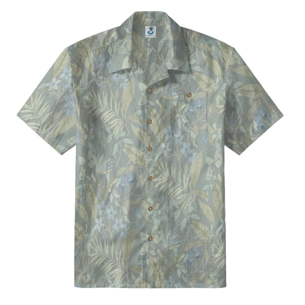 Light Sage Green Vintage Tropical Floral