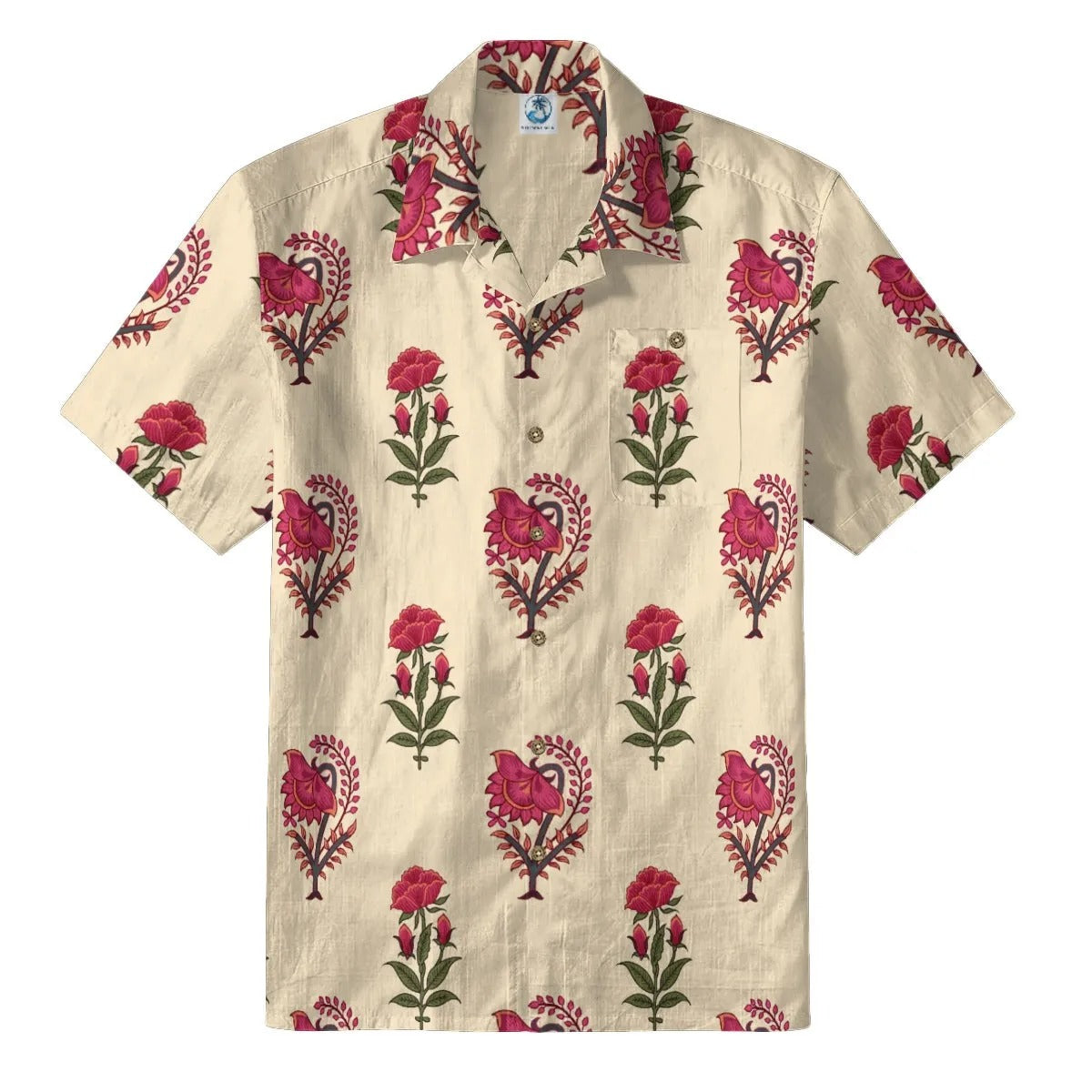 Vintage Cream Magenta Floral