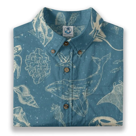 Naturalist – Vintage  bottom line drawing style Hawaiian shirt
