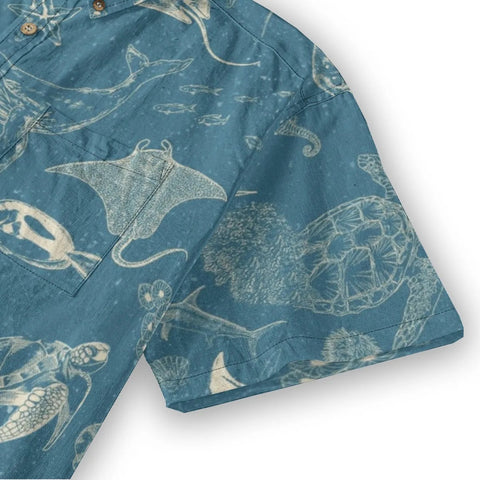 Naturalist – Vintage  bottom line drawing style Hawaiian shirt