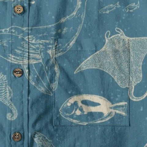 Naturalist – Vintage  bottom line drawing style Hawaiian shirt