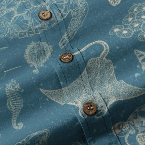 Naturalist – Vintage  bottom line drawing style Hawaiian shirt