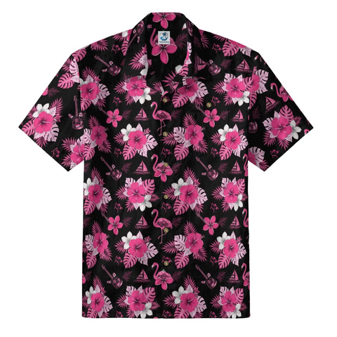 Pink Hibiscus & Flamingo