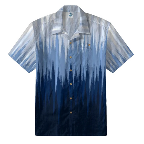 Blue Gradient Hawaiian Shirt