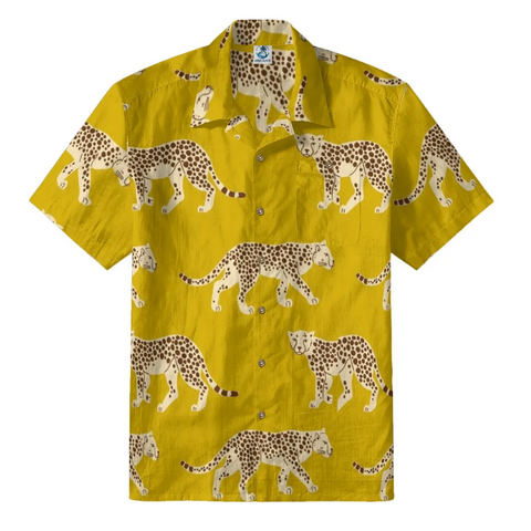 Yellow Cheetah Hawaiian Shirt