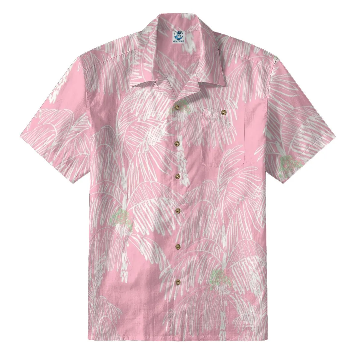 Pink Palm Leaf Hawaiian Shirt