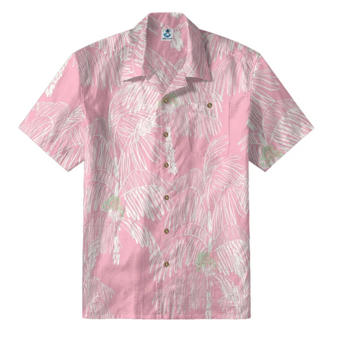 Pink Palm Leaf Hawaiian Shirt