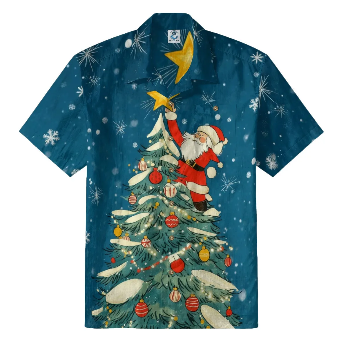 Santa Christmas Tree Hawaiian Shirt